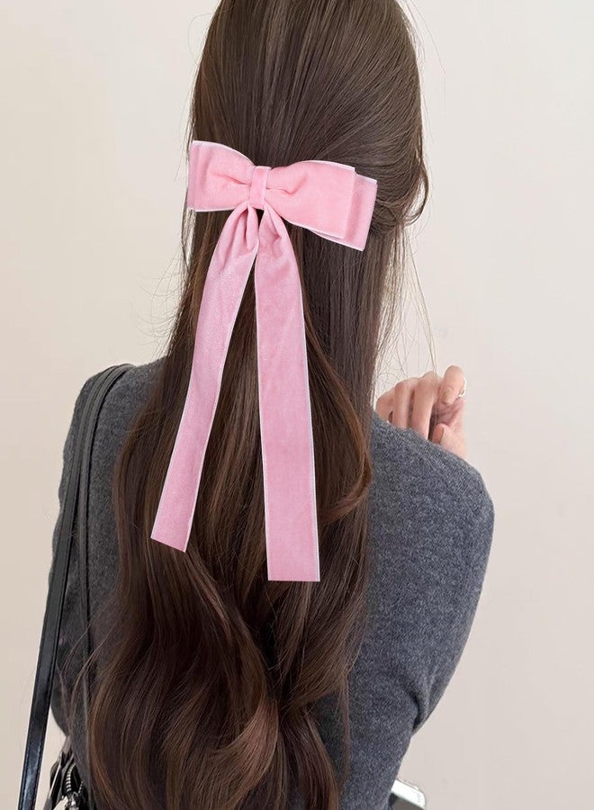 ميروكش قطعتان من مشابك الشعر المخملية الوردية ذات الذيل الطويل بطول 5.5 بوصة، دبابيس شعر على شكل تمساح، إكسسوار تزييني مثالي لحفلات أعياد الميلاد وعيد الحب، هدية رائعة للفتيات والسيدات. - Image 5